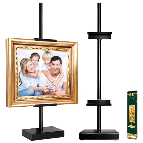 1 Pack Adjustable Tabletop Easel Stand, Metal Picture Stands for Display, Black Easel Picture Frame Holder Stand for Art Photo Signs, Table Easels for Display（18 Inch Black） - color: Black, size: 18 Inch