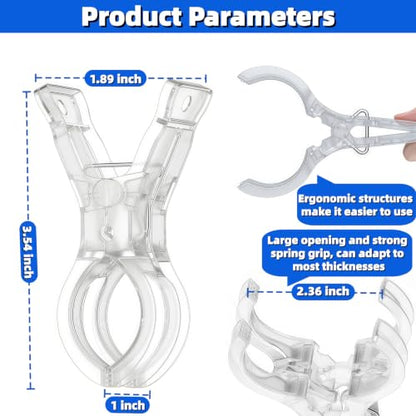 10 Pack Balloon Arch Clips, 3.5" Heavy Duty Transparent Plastic Spring Clamps, Large Backdrop Clips for Birthday Wedding Party Decoration, Backdrop, Photo Studio & Craft Supplies