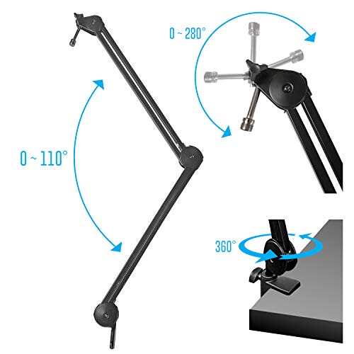 AxcessAbles Heavy Duty Mic Boom Arm 3.3ft Extension with 6ft XLR Cable & Ties | 5LB Capacity | Microphone Arm Desk Mount | Perfect for Gaming, Streaming & Pod Cast