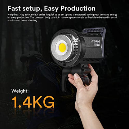 Godox Litemons LA150D 190W Daylight LED Video Light, 84,800Lux@1M (5600K), CRI 96+, TLCI 97+, Bowens Mount, 8 FX Effects, App Control, Compact Studio Bright LED Light for Video&Photography