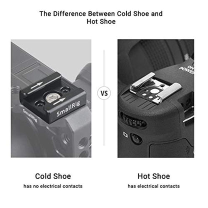 SMALLRIG Cold Shoe Mount Adapter with 1/4’’ Thread Hole for Camera and Camcorder Rigs – 1241