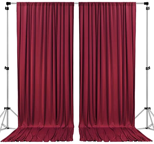 AK TRADING CO. 10 feet x 10 feet Polyester Backdrop Drapes Curtains Panels with Rod Pockets - Wedding Ceremony Party Home Window Decorations - Burgundy (DRAPE-5x10-BURGUNDY) - color: Burgundy, size: 60"W x 120"L (Pack of 2)
