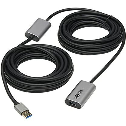 Tripp Lite USB-A Active Extension Repeater Cable 3.2 Gen 1 Aluminum M/F 10M (U330-10M-AL)