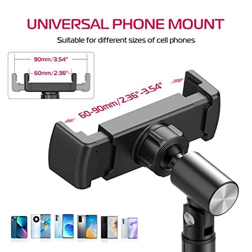 ULANZI Cell Phone Stand Mount for Desk, Vijim HP004 Adjustable Height & Angle Phone Holder, 360 Degree Rotating Desktop Phone Stand Compatible with iPhone, Samsung and All Phones - color: BLACK