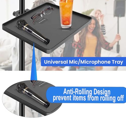 Sound Card Clip On Tray, Microphone Stand Tray, Multi functional Live Streaming Pole mount shelf sheet music Stand Clamp percussion table karaoke mic stand accessories(8.6 * 6.3inch) - size: 220*165mm