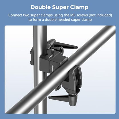 SmallRig Super Clamp Kit 2-Pack, Heavy Duty Max Load 33lb /15kg, with a 1/4"-20 & a 3/8"-16 Top Screw on a 5/8" Stud, for Photography Studio Video Camera Lighting, for Round Pipe and Flat Surface 5318 - size: Clamp (2 Pack)