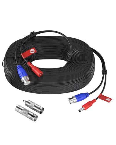 Anlapus 100ft All-in-One BNC Video & Power Cable, 4K HD Extension Cord for CCTV Security Camera DVR Analog System – Includes BNC Connector + RCA Adapter - size: 100ft Cable-4K