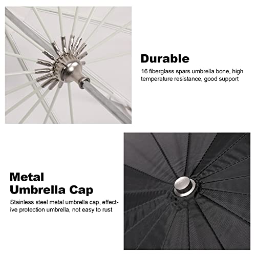 Godox UB-130W 51.2" 130cm Deep Parabolic Reflective Umbrella White Inner Photography Studio Soft Light Withe Umbrella with Diffuser Cover for Video Studio Shooting Speedlite Flash (130White) - color: White, size: 51.2"