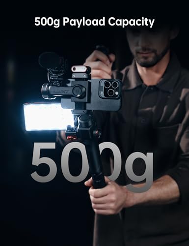 Hohem iSteady M7 Smartphone Gimbal Stabilizer, AI Tracking Sensor with Fill Light, 1.4" Full Color Detachable Touchscreen Remote Control, Built-in Extension Rod, 3-axis Phone Gimbal for iPhone Android