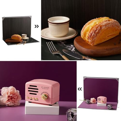 BYSTONE Photo Backdrop Board for Product Photography, 10 Pcs 20 Patterns Food Photography Backdrops, 16.5 x 11.7 in Tabletop Background Kit, Double-Sided Flat Lay Props for Jewelry & Cosmetics