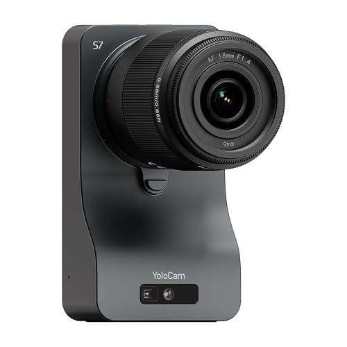 YOLOLIV YoloCam S7 4K60 Streaming Camera with 18mm F1.4 MFT Lens, ToF Autofocus, 4X Zoom, Interchangeable Lens, Plug & Play Webcam, for Twitch, YouTube, Zoom - style: Camera Body with 18mm Lens