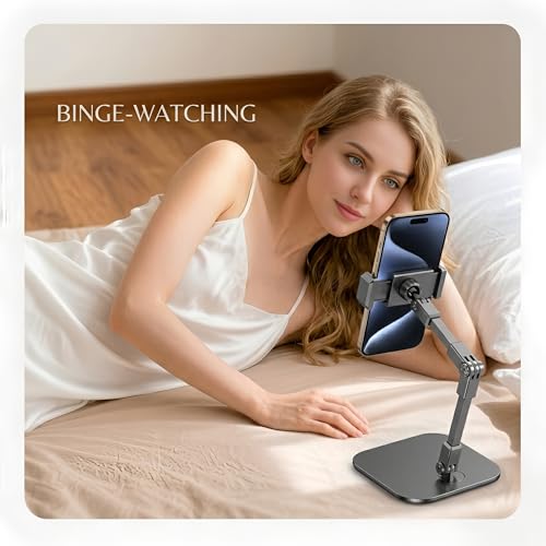 Adjustable Carbon Steel Desk 360 Degree Rotating Phone Stand | 360 Degree Rotating, Extendable, For Live Streaming, For Video Calls and Home Office