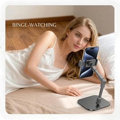 Adjustable Carbon Steel Desk 360 Degree Rotating Phone Stand | 360 Degree Rotating, Extendable, For Live Streaming, For Video Calls and Home Office