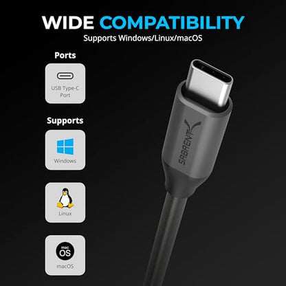 SABRENT USB-C to DB9 Serial RS-232 Adapter Cable 3FT, Prolific PL2303GS Chipset, USB 2.0, 1bps-12Mbps Baud Rate, for POS Terminals, Modems, GPS, Industrial Devices (CB-D9C3) - size: USB-C 3FT – RS-232