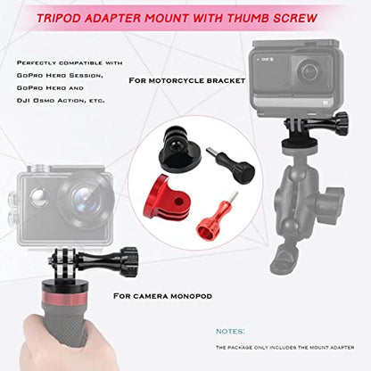 Niewalda Alumium Tripod Mount Adapter, Gopro Threaded Adapter,Action Camera Tripod Adapter Compatible with GoPro Max, GoPro Hero, DJI Osmo Action Camera （Two Groups） - color: Red, Black