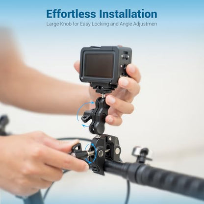 Super Clamp Camera Mount Kit with 360° Dual Ballhead Magic Arm,1/4" and 3/8" Threaded Holes,Action Camera Phone Holder Adapter for Dji Osmo Pocket 4 Monitor LED Light Microphone Desk Tripod Motorcycle - size: Super Clamp with Magic Arm Kit