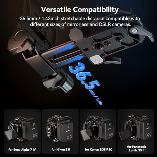 SmallRig Foldable V Mount Battery Plate, Tool-Free, All-in One Mounting Solution for Mirrorless/DSLR Cameras, with Modular Plate for Arca, Compact Camera Video Rig, for NEEWER V Mount Battery PS099E - style: Basic