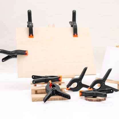 10 Pack 6 inch Plastic Spring Clamps, Black Heavy Duty Clips, Backdrop Clips, Plastic Clamps for Crafts, Backdrop Stand, Woodworking, Photography - size: 6in-10P