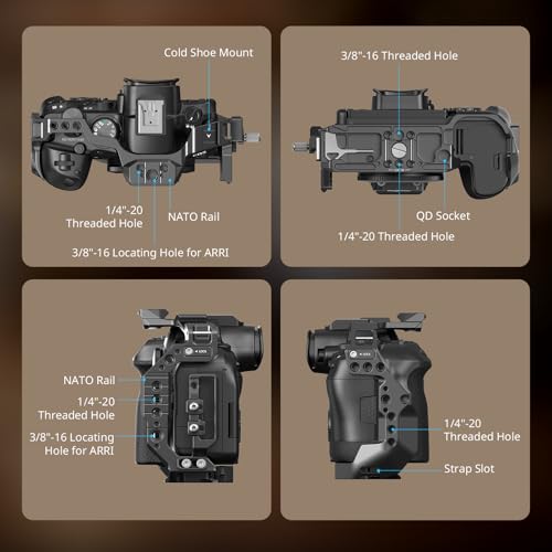 SmallRig R6 II Hawklock Camera Cage Kit for Canon R6 Mark II, Full Cage with Top Handle and Cable Clamp, Buit-in Cold Shoes and NATO Rails -5197 - style: Camera Cage Kit