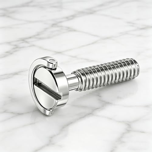 Tripod Screw, 2PCS 1/4-20 Thread D-Ring Stainless Steel Camera Fixing Screws, Tripod Camera Mount Screw for Camera-Holder Fixing-Screw, Quick Release Plate Mounting and Attachment Screws, 26mm Length