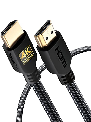 PowerBear 4K HDMI Cable 3 ft 2 Pack| Short Hdmi Cable, Braided Nylon & Gold Connectors, 4K @ 60Hz, Ultra HD, 2K, 1080P, ARC & CL3 Rated | for Laptop, Monitor, PS5, PS4, Xbox One, Fire TV, & More - size: 3ft 2Pack