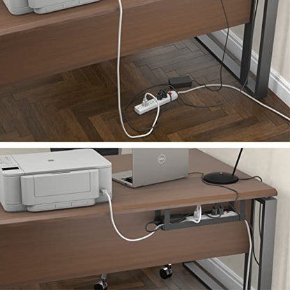 D-Line Under Desk Cable Management Tray, Cable Basket for Power Strips, Self-Adhesive or Screw-fix, Regain Wasted Space & Improve Appearance - Black - color: Black