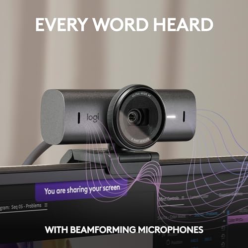 Logitech MX Brio Ultra HD 4K Webcam for Collaboration and Streaming, 1080p 60 FPS, Show Mode, Works with Microsoft Teams, Zoom, Google Meet, Nintendo Switch 2, Graphite - color: Graphite