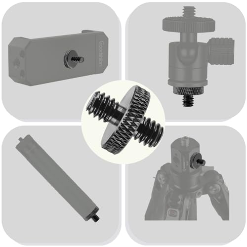3-Pack 1/4" Male to Male Tripod Nut Connectors, Aluminum, Black - style: 1/4" male to 1/4" male