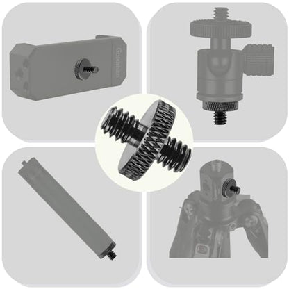 3-Pack 1/4" Male to Male Tripod Nut Connectors, Aluminum, Black - style: 1/4" male to 1/4" male