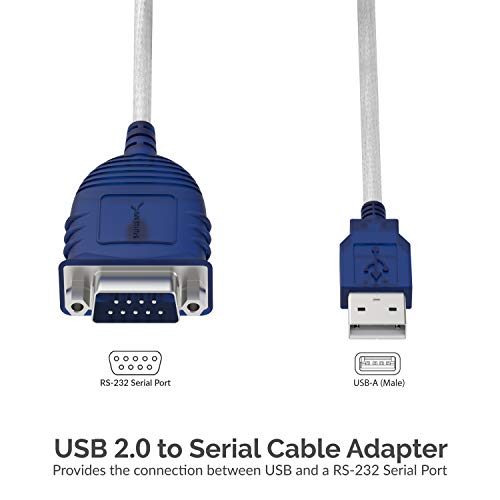 SABRENT USB 2.0 to Serial (9 Pin) DB 9 RS 232 Converter Cable, Prolific Chipset, Hexnuts, [Windows 10/8.1/8/7/VISTA/XP, Mac OS X 10.6 and Above] 10 Feet (CB-9PTF) - size: USB-A 10FT – RS-232