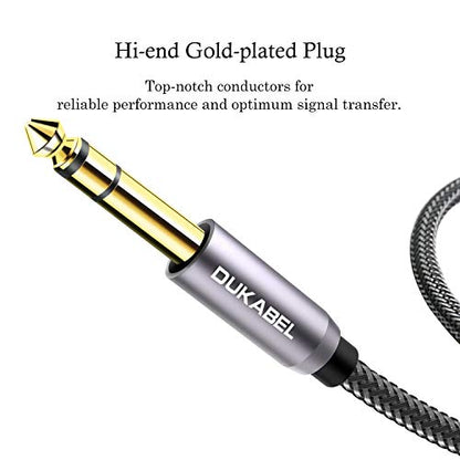 DUKABEL TopSeries Long 1/4'' Male to 1/8'' Female Adapter Cable (16ft/5M) 6.35mm to 3.5mm Phone Audio Connector Quarter Inch Adapter for Mixer Guitar Piano Amplifier Speaker and More - size: 500 cm