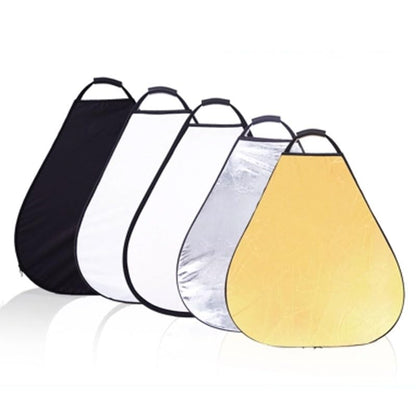 REFLEX CAMERA 5-in-1 Triangle Photography Reflector 60cm Gold Silver White Transparent Black | Single-Hand Grip | Portable Durable Light Reflector with Carrying Case (60cm (23.6in)) - size: 60cm (23.6in)