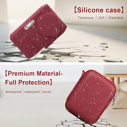 Case for Kodak PIXPRO FZ45 Digital Camera (Hard Case + Soft Silicone Cover) | Kodak PIXPRO FZ45 Digital Camera Hard Carrying Case and Soft Silicone Protective Case with Removable Lens Cover, Red - color: Red