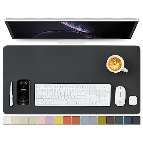 Leather Desk Mat - Non-Slip PU Desk Pad for Office Home - Organization Accessory - Ideal for Large Mouse Pads (Black,31.5"x 15.7") - color: Black, size: 31.5" x 15.7"
