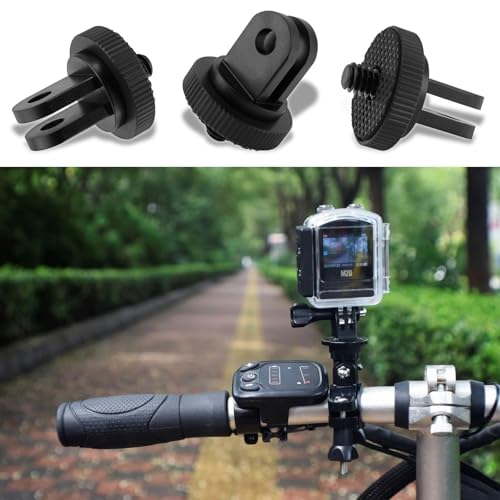 3 Pack Camera Tripod Mount Adapters, Aluminum Standard 1/4"-20 Camera Screw Converter Connectors for Insta360 and Tripod Compatible with GoPro Hero, DJI Osmo Action, AKASO, Sony
