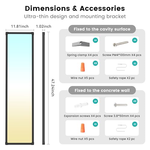 AIKVSXER 18Pack 1x4 LED Flat Panel Light, 6500LM Ultra-Bright, 30-50W Black | 3000K-6500K Adjustable, 0-10V Dimming, AC120-277V, Slim Surface Mount Ceiling Light for Office, Home, Garage - color: Black, size: 1x4ft-18P