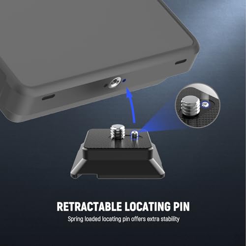 NEEWER Arca Type Quick Release Plate with 1/4" Screw, Camera Tripod Mount Adapter QR Plate Accessory Compatible with DJI RS Series Gimbal Stabilizer Action Camera Phone Cage, UA078 - style: UA078