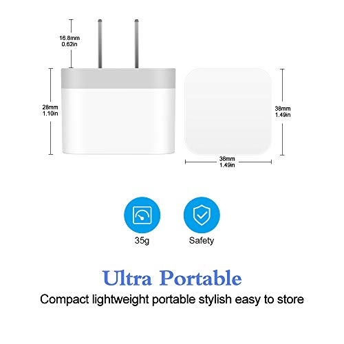 Dual USB Wall Charger, 2Pack 2.4A Double USB Wall Plug iPhone Fast Charger Block Box Brick Adapter for iPhone 17 16 15 14 13 12 Pro Max XS X 8 Plus, Samsung Galaxy S26 S25 S24 A17 A56 A16 A15 Note20 - color: white#