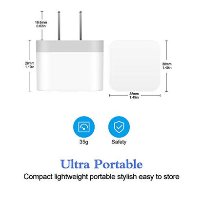 Dual USB Wall Charger, 2Pack 2.4A Double USB Wall Plug iPhone Fast Charger Block Box Brick Adapter for iPhone 17 16 15 14 13 12 Pro Max XS X 8 Plus, Samsung Galaxy S26 S25 S24 A17 A56 A16 A15 Note20 - color: white#