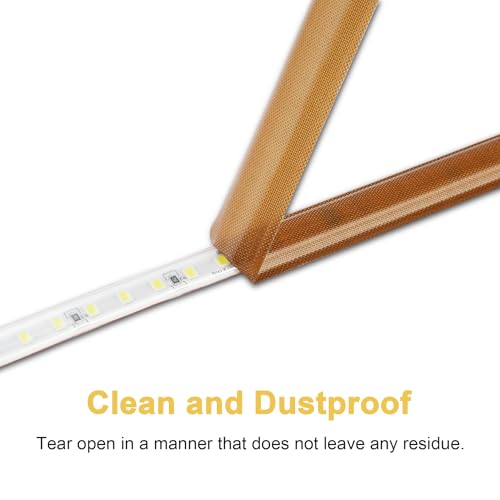 Meking LED Strip Diffuser Tape 2 PCS 0.78 in x 32.8 ft Light Diffuser Tape for Soften Light, White&Brown - color: White&Brown
