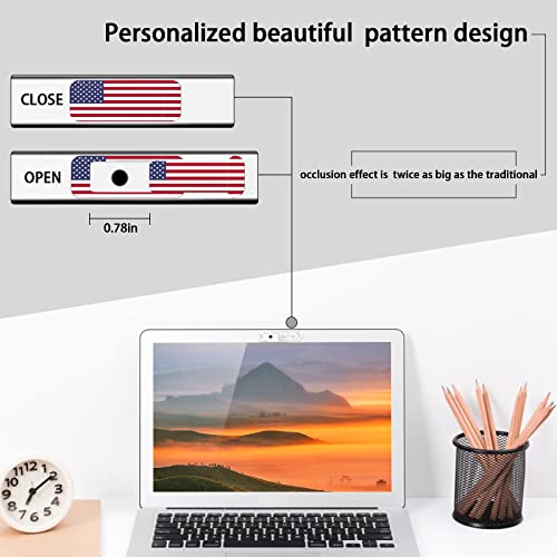 Webcam cover, 3 pieces, laptop camera cover, privacy shielding capacity is twice as big as the traditional, suitable for computer mobile phones, laptops, tablets and so on (American flag) - color: American flag