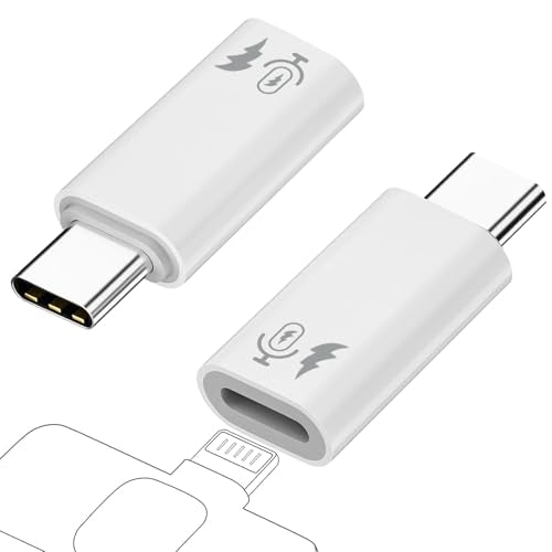AreMe 2 Pack USB C to Lavalier Microphone Adapter, White | Not for Headphone/Data, Type C Male Converter for Wireless Lavalier Microphone, iPhone 17/16/15 Series, iPad Pro/Air - color: White