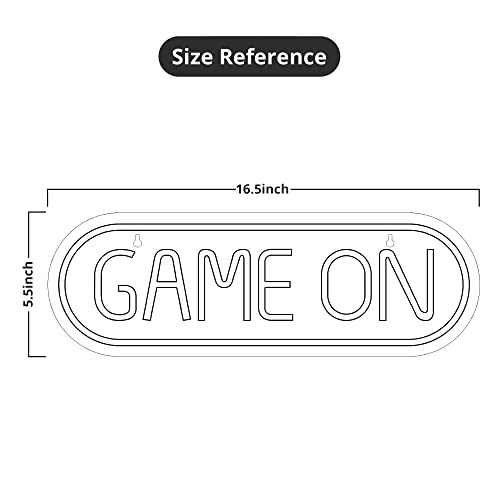 Lumoonosity Game On Neon Sign - Gamer Led Sign for Video/PC Game Room, Wall, Bedroom, Man Cave Decor - Yellow & Green Gaming Neon Light Gift for Gamers, Streamers, Teens, Boys - style: GAME ON Blue+Pink