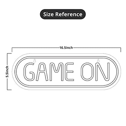 Lumoonosity Game On Neon Sign - Gamer Led Sign for Video/PC Game Room, Wall, Bedroom, Man Cave Decor - Yellow & Green Gaming Neon Light Gift for Gamers, Streamers, Teens, Boys - style: GAME ON Blue+Pink