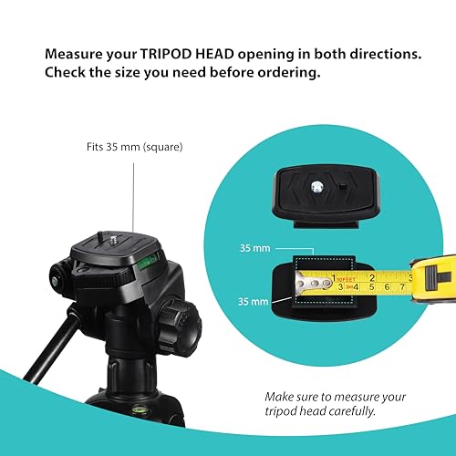 Foto&Tech 2 Pieces 35mm Tripod Quick Release Plate, Camera Mounting Adapter, Replacement Parts, Compatible with Snpak 5800d 7000tm, Slik, Qntaray, almart MX1000 - size: 35mm