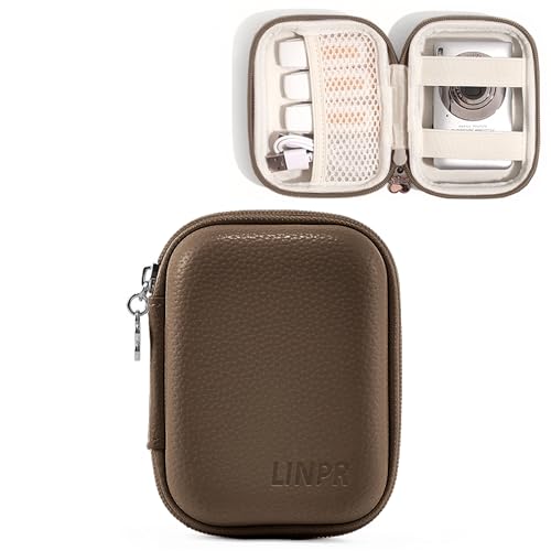 Digital Camera Case for CAMKORY, KODAK PIXPRO FZ45/FZ55, Canon IXUS 285 HS, Lecran, Small Travel Compact Camera Holder with Mesh Pocket for Accessories SD Card (Brown) - color: Brown
