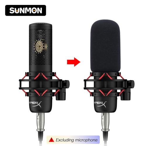 SUNMON HyperX ProCast Mic Foam Windscreen Compatible with HyperX ProCast Microphone - Mic Foam Covers Noise Reduction, Improved Sound Quality, Microphone Pop Filter for HyperX Pro Cast