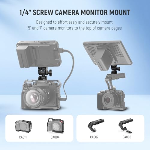 NEEWER Field Monitor Mount Monitor Holder with 1/4" Screw, 360° Swivel, 180° Tilt, Anti Twist Screw Compatible with Atomos Ninja 5" & 7" Camera Monitor Compatible with SmallRig Camera Cage, MA021 - style: MA021 w/1/4" Screw