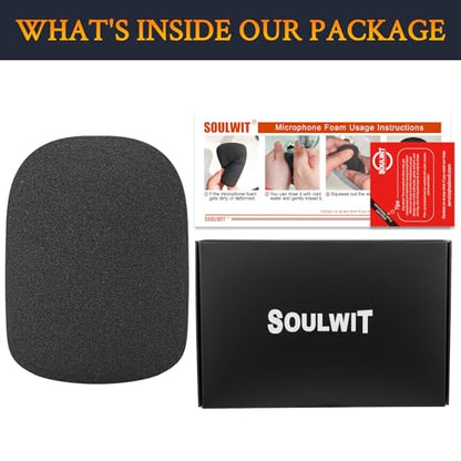 SOULWIT Pop Filter for Electro-Voice RE20/RE27/RE320, Protective Mic Cover Windscreen Foam - Black