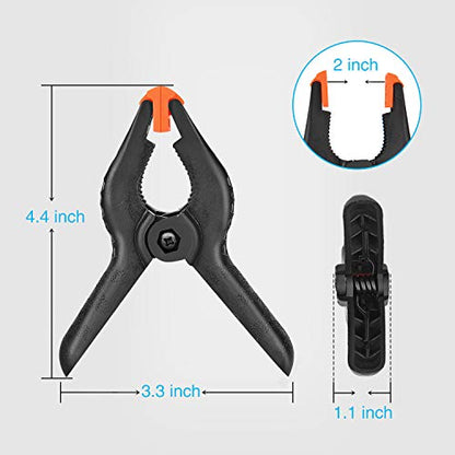 Yesker Backdrop Spring Clamps - 8 Pack, 4.4 inch Nylon Heavy Duty Clips for Background Stand, Photo Studio, Photography, Chromakey Screen, Wood Working - size: 8PCS